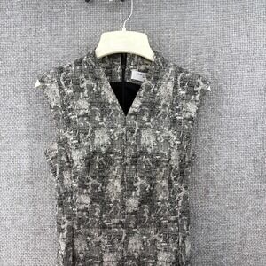 MM Lafleur Dress Women 0 Black White Sheath Knee Length Career Office Sleeveless